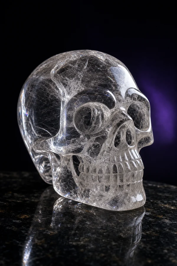Hand-carved crystal skull
