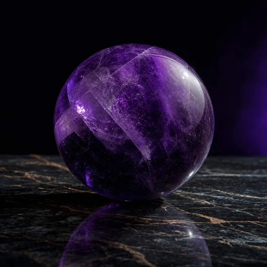 Polished crystal sphere