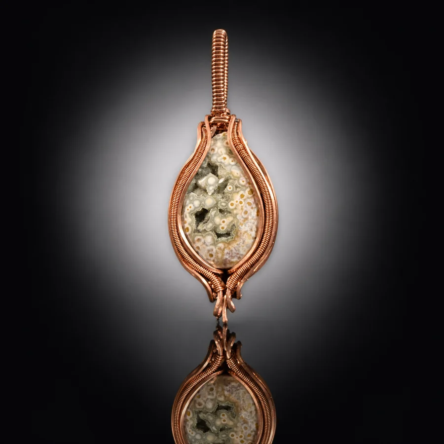Handcrafted Druzy Ocean Jasper Pendant