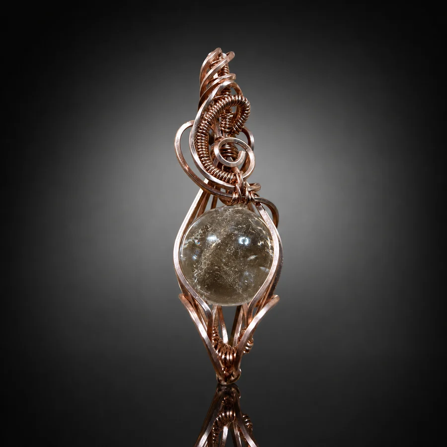 High Quality Quartz Sphere Pendant — Copper